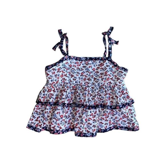 Janie & Jack Ditsy Floral Tiered Top Size 6 Girls - Picture 5 of 10